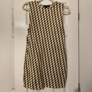 Motel checkered white and brown mini dress